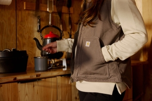  Die Weste „Relaxed Fit Washed Duck Sherpa Lined“ hält an kalten Tagen warm 