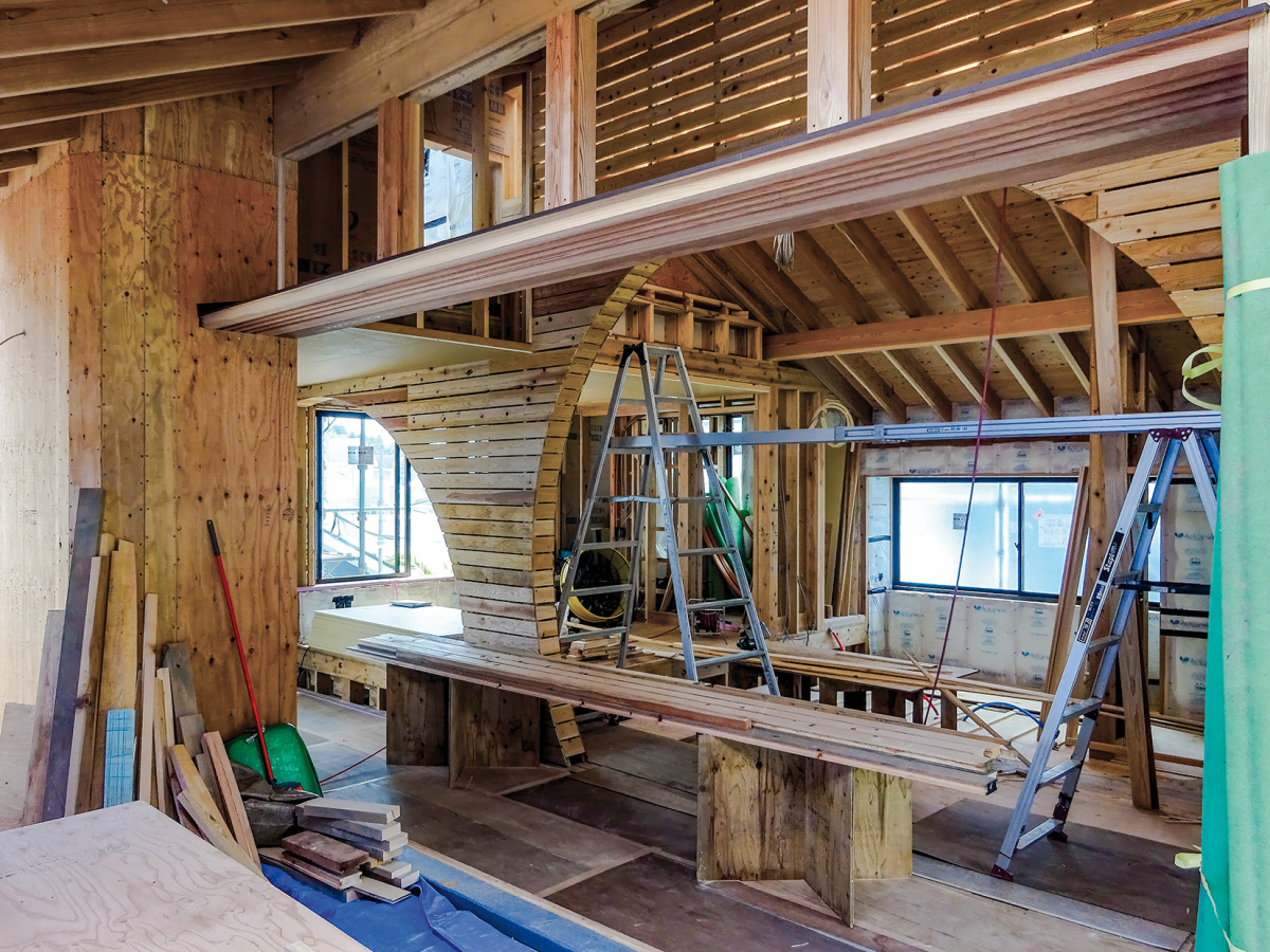 Baustelle Massivholzneubau in Ichinomya, Japan