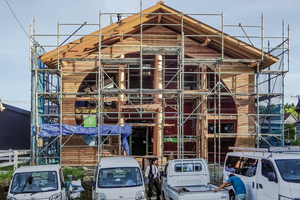  Baustelle Massivholzneubau in Ichinomya, Japan 
