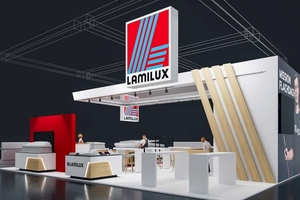  Lamilux zeigt auf der Messe Dach+Holz auf über 180 m² Standfläche in Halle 6 sein Produktportfolio, das von der Lichtkuppel über das Glasdach bis hin zum Dachausstieg reicht 