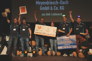  Das Team von Meyendriesch-Dach gewann bei der „Dachkrone“&nbsp;2024 den 1. Platz in der Kategorie „Nachhaltigstes Konzept“. Dieses Jahr hat sich der Betrieb erneut für den Wettbewerb beworben, in der Kategorie „Bestes Projekt“  