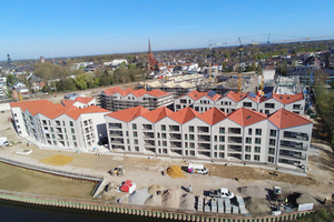  Das neue Quartier „7 Höfe“ verbindet modernes Wohnen harmonisch mit der Lage an der Bocholter Aa 