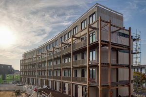  Das erste Gebäude in den Niederlanden, das komplett aus Furnierschichtholz geplant und ausgeführt wurde, ist das Neubauprojekt „Xylino“ in der Stadt Almere 