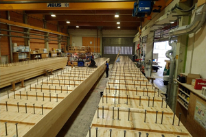  Die „Halfen-Stud“-Verbinder werden in die Holzträger eingeklebt 