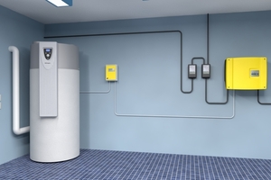  
Cenpac plus und die Wärmepumpe in einem Raum: Die Kombination ermöglicht eine vollständige Deckung des Warmwasserbedarfs im Sommer sowie in den Übergangszeiten 