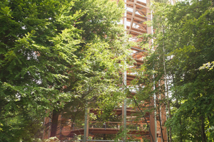  12 Parallelbinder mit einer STützhöhe von 40 m wurden für den Baumturm von Wiehag im modernen CNC-Fertigungswerk in Altenheim produziert 