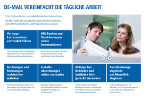  So sicher wie ein Brief: Die Vorteile des Mailversands mit einer De-Mailadresse sollen die Kunden überzeugen. 1&amp;1 sowie viele andere Internet-Portale (z.B. gmx, web.de, etc. bieten so einen Service an) 