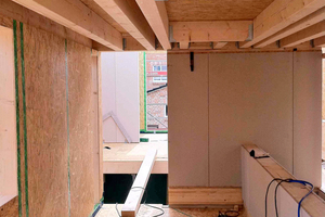  In die Gefache wurde Holzfaserdämmung eingebracht  