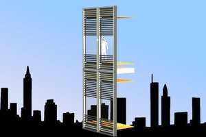  Beispiel für einen Vakuumluftkollektor, der in die Fassade integriert wird 