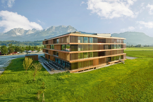  Im Themenblock „Modulbauweise“ wurde das Stammhaus von Egger in St. Johann in Tirol vorgestellt  Foto: Egger/Christian Vorhofer 
