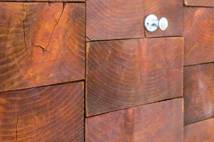  Eine Holzwand, die magnetisch ist, ist im Vision Wood eingebaut. Im Inneren stecken Eisenoxidpartikel, die das Holz magnetisieren 