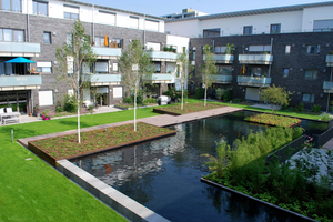  „Wohnen am Kaarster See“ – das Projekt wurde das Opti-Grün-Dach des Jahres 2015 (Gewinner 1) Foto: Optigrün 