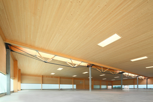  Das Dach der Produktionshalle von Baierl+Demmelhuber in Töging kommt mit wenig Stützen aus 
