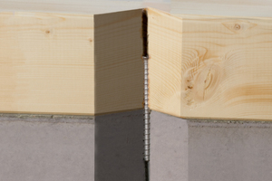  Die Multimonti-Timberconnect wurde korrekt eingeschraubt und das Holz- und Betongewinde schließt mit dem jeweiligen Werkstoff bündig ab. Es besteht eine formschlüssige, sofort belastbare Verbindung. Da sich der Kopf der MMS-TC versenken lässt und die Befestigung über die Gewinden erfolgt, reicht eine Ankerlänge für viele Holzstärken und Anwendungen ausFotos: Heco 