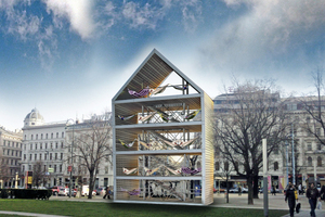  Nach den Vorstellungen der Architekten sollte sich das Flederhaus in dieser Form auf dem Museumsplatz in Wien darstellenVisualisierung: heri &amp; salli 