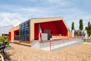  Das „RhOME for denCity“- Wohnhaus-Konzept der Universität Roma Tre ist beim Solar Decathlon Europe 2014 mit dem ersten Platz ausgezeichnet wordenFoto: Universität Roma Tre 