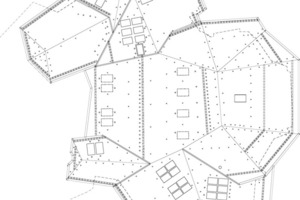  Dachgeometrie der Rudolf-Steiner-Schule, die Zahlen verweisen auf jeweils einen Dachabschnitt Zeichnung: Hagmans GmbH 