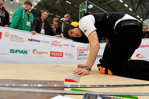  Auf der neuen Fläche der Galerie in Halle 1 trainiert die Zimmerer-Nationalmannschaft und bereitet sich auf internationale Wettkämpfe vor Foto: GHM 