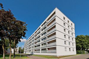  Fertige TES-Fassade in Augsburg: Bestandsbauten aus den 1950er bis 1980er Jahren können so energetisch und optisch saniert werden  