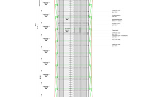  Vertikalschnitt durch den mit Spitzwinkeln beschieferten Schornstein Abbildung: ahp-Architekten 