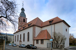  Die Johanneskirche in Pirmasens erstrahlt nach der Sanierung von Kirchturm, Dach und Fassade in neuem Glanz Foto: Sabine Hafner 
